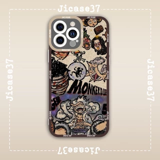 Ốp lưng iphone samsung xiaomi oppo cạnh vuông Jicase JMcase Monkey D Luffy Collage One Piece Anime