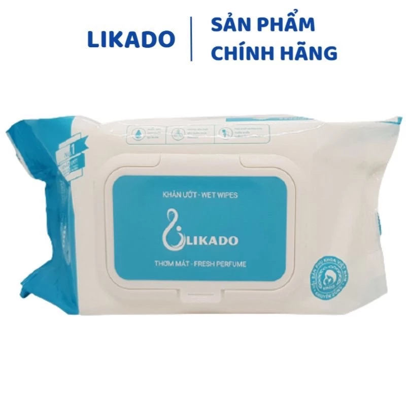 Khăn giấy ướt không mùi cho bé Likado gói 100 miếng kích thước 15*20cm