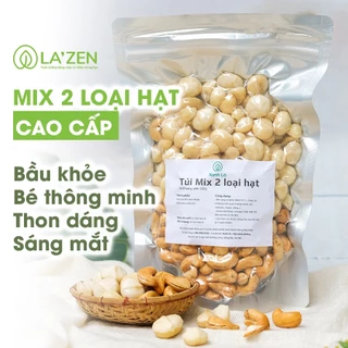 Hạt dinh dưỡng mix 2 siêu hạt sạch loại A La'zen (2 trong 4: hạnh nhân, hạt điều, macca, óc chó)