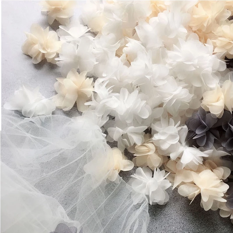 Bộ 20 Bó Hoa Vải Chiffon Rộng 5.5CM
