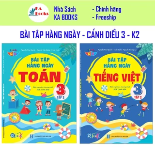 Sách - Combo Bài Tập Hằng Ngày Lớp 3 - Môn Toán và Tiếng Việt học kì 2 - Cánh diều (2 quyển)