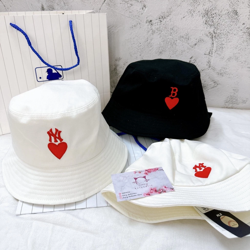 (CHÍNH HÃNG) Mũ MLB Bucket tai bèo Basic Heart season 2023 Unisex nam nữ Hàn Quốc thời trang