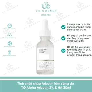 [Bill UK] Tinh chất chứa Arbutin làm sáng da The Ordinary Alpha Arbutin 2% & HA 30ml