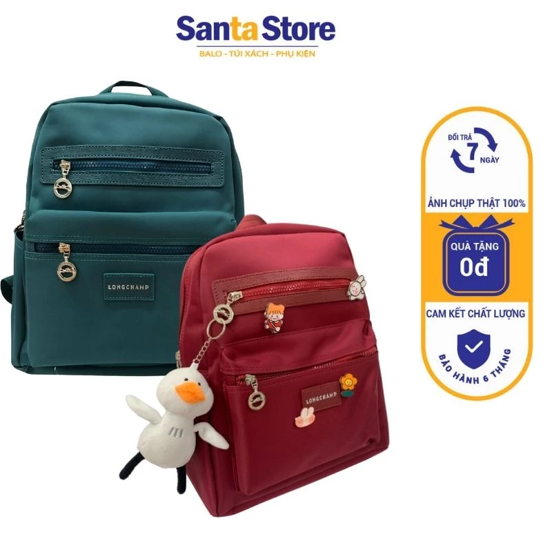 Balo học sinh da chống nước SANTA STORE LC1968 thời trang ulzzang Hàn Quốc đi học đựng laptop A4, sách vở chống nước