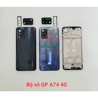 Bộ vỏ Op A74 bản 4G (gồm nắp lưng, viền sườn, khung xương, nút bấm, kính cam, khe sim)