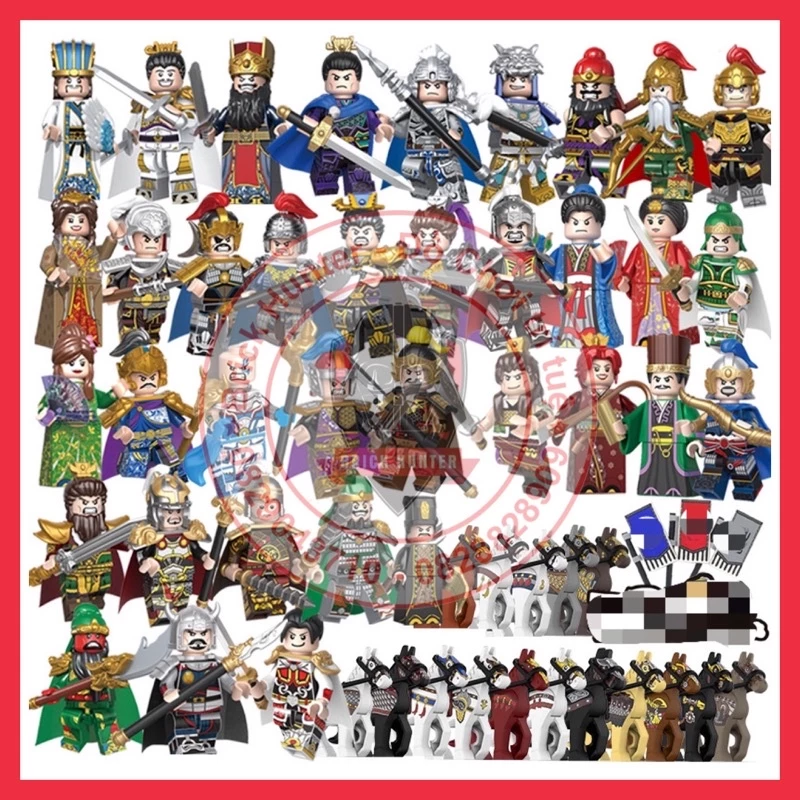 Army Acient Minifigures Three Kingdom đồ chơi xếp hình 42 nhân vật Tam Quốc : Tướng và quân sư 3 phe Nguỵ Thục Ngô