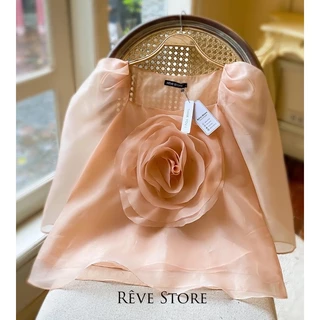 Rose top / áo oganza hoa hồng