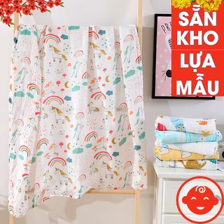 Khăn tắm SỢI TRE ADEN cho bé 2 lớp SIZE TO 110x100cm CAO CẤP MỀM MẠI nhiều chức năng tiện lợi