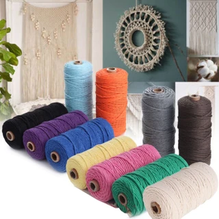 2mm 100m Cotton Macrame Dây Handmade DIY Viền Treo Tường Sợi Dây May Giáng Sinh Bohemia Đám Cưới Thảm Dây Trang Trí