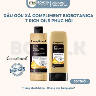 [DATE 01/2025] Dầu gội/ xả Compliment Biobotanica 7 rich oils - phục hồi tóc khô, xơ, hư tổn