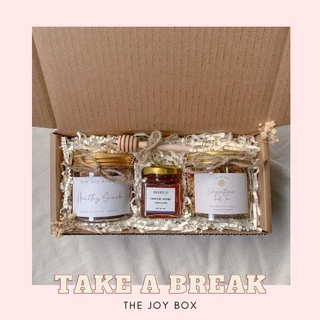 [Hộp quà tặng sức khỏe] TAKE A BREAK- Quà tặng sinh nhật, nam nữ, kỉ niệm, Combo trà và snack, mật ong THE JOY BOX