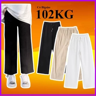 Quần Ống Rộng Suông simple CẠP CHUN unisex, Có Siêu Bigsize 102KG, Vải Tuyết mưa cao cấp dày đẹp