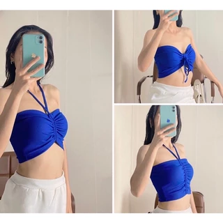 Áo croptop cổ yếm dây rút áo yếm hở lưng Cathang8 A1861