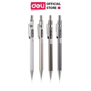 Bút chì kim ngòi 0.5mm/ 0.7mm học sinh Deli - vỏ kim loại - bút chì bấm - S001 / S002