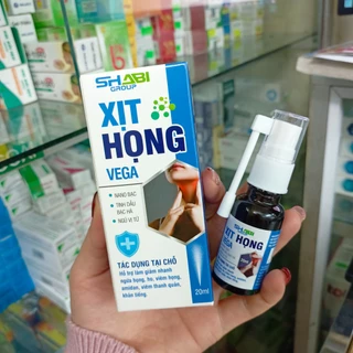 XỊT HỌNG VEGA LỌ 20ML TÁC DỤNG TẠI CHỖ