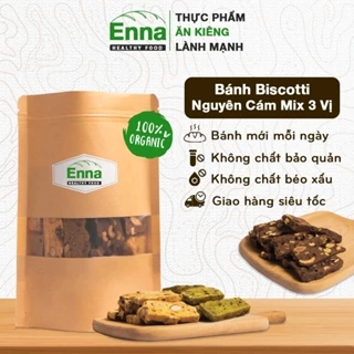 Bánh Biscotti nguyên cám mix 3 vị không đường 500g- Enna healthy food