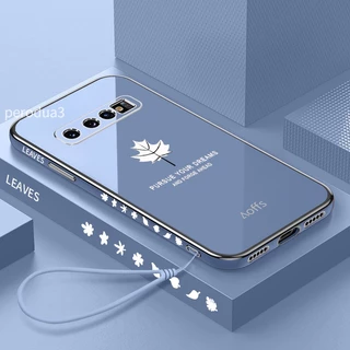 Ốp Điện Thoại Mạ Điện Hình Lá Phong Cho Samsung Galaxy S10 Plus S20 Plus S20 Ultra S21 FE Note 10 Plus Note 20 Ultra Edge