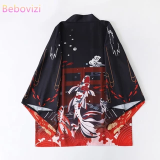 Áo Khoác Kimono Nhật Bản Dáng Rộng In Hình Cá Chép Hóa Trang Đường Phố Harajuku Haori Mùa Hè Mới Cho Nam Và Nữ Yuka