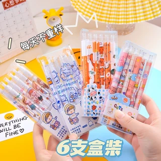 Set 6 Bút Mực Gel Ngòi 0.5mm Hình Khủng Long Dễ Thương