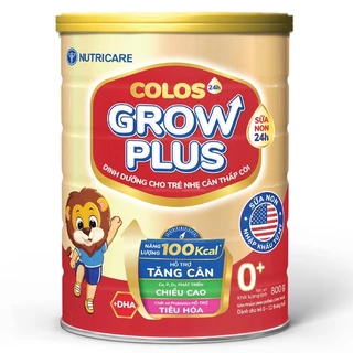 Sữa Nutricare Colos Grow Plus 0+ dinh dưỡng cho trẻ nhẹ cân thấp còi 800gam