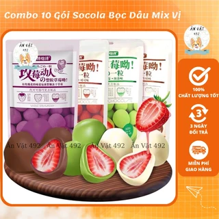 Combo 10 Gói Socola Bọc Dâu Mix Vị - Ăn Vặt 492