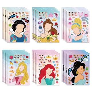 Set 6 Tấm Sticker Dán Hoạt Hình Công Chúa Cho Bé Gái