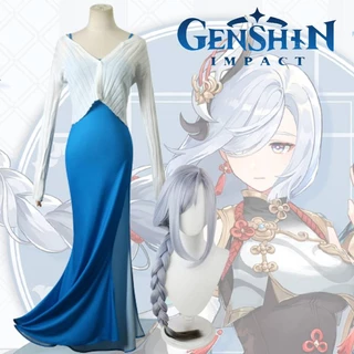 Anime Genshin Impact Shenhe Hàng Ngày Kos Quần Áo Nhập Vai Treo Đan Cardigan Phù Hợp Với Trang Phục Hóa Trang Đầm Nữ Tặng