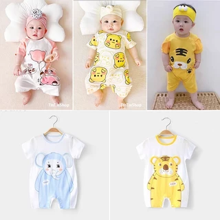 [Vải Thun lạnh] Body đùi liền thân bodysuit cộc tay cho bé, bộ body bé sơ sinh cho bé 0-12M SLH42