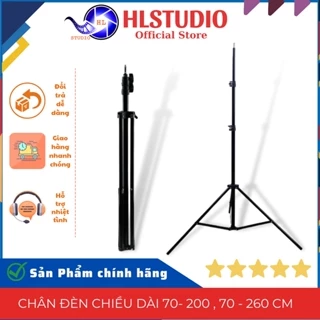 Chân đèn HL Studio, chiều dài 70- 200 , 70 - 260 cm ( ống nhỏ ), gắn chân vịt flash, gá dù tripod, thiết kế chắc chắn.