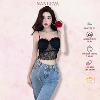 Áo Bra Corset Dáng Dài Ren Mềm Mại NANGEVA 1411