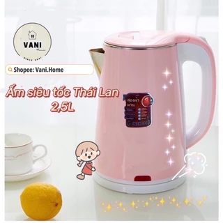 Bình đun siêu tốc Thái Lan JL 304 - Ấm siêu tốc 2.5L chống giật tự ngắt 2 lớp inox và nhựa