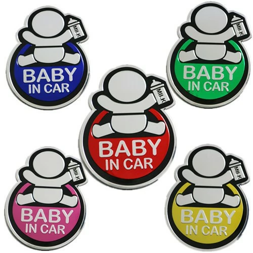 [Bán buôn] TEM DECAL STICKER Logo kim loại dán BABY IN CAR cao cấp