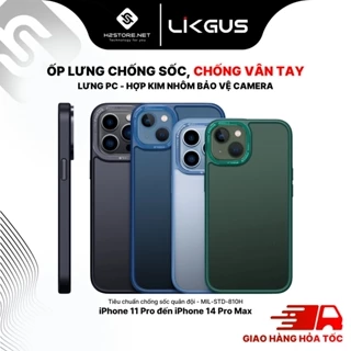 Ốp lưng chống sốc bảo vệ Camera hợp kim nhôm Likgus lưng nhám chống bám vân tay cho iPhone 11/ 12/ 13/ 14 Pro Max