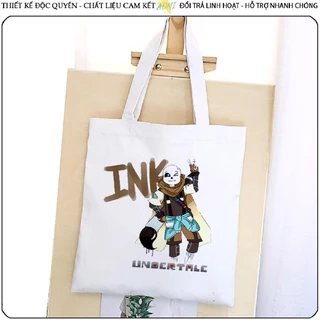 TOTE CANVAS Sans Undertale Ink Error TÚI VẢI ĐEO VAI BAG CÓ KHÓA KÉO SIZE LỚN 33x38cm  DU LỊCH DẠO PHỐ AOMI