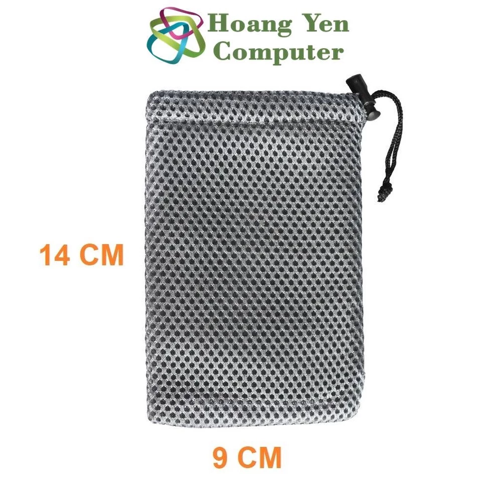 [XÁM] Túi Đựng Pin Dự Phòng 10000mAh, Tai Nghe, Cáp Sạc - Kích Thước 9cm x 14cm - Hoàng Yến Computer