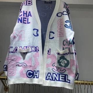 Hàng Có Sẵn!Chane!Áo Khoác Cardigan Dệt Kim Cổ Chữ V Giữ Ấm Thiết Kế Mới Năng Động Thời Trang