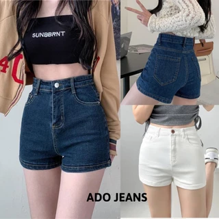 Quần short jean nữ, quần đùi co giãn cao cấp ADO JEANS. (Mã 7016)