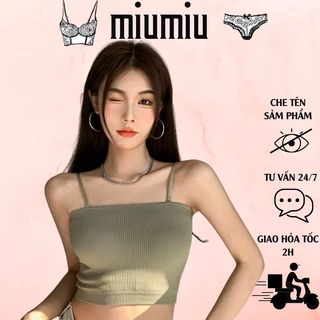 Áo bra nữ cotton tăm croptop 2 dây tháo rời và điều chỉnh được hàng chất mịn đẹp có mút ngực M199