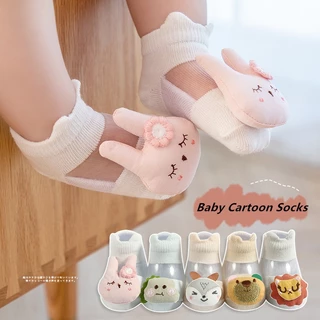 Vớ Cotton Lưới Mỏng Nhẹ In Họa Tiết Hoạt Hình Dễ Thương Thời Trang Mùa Hè Cho Bé Sơ Sinh Từ 0-3 Tuổi