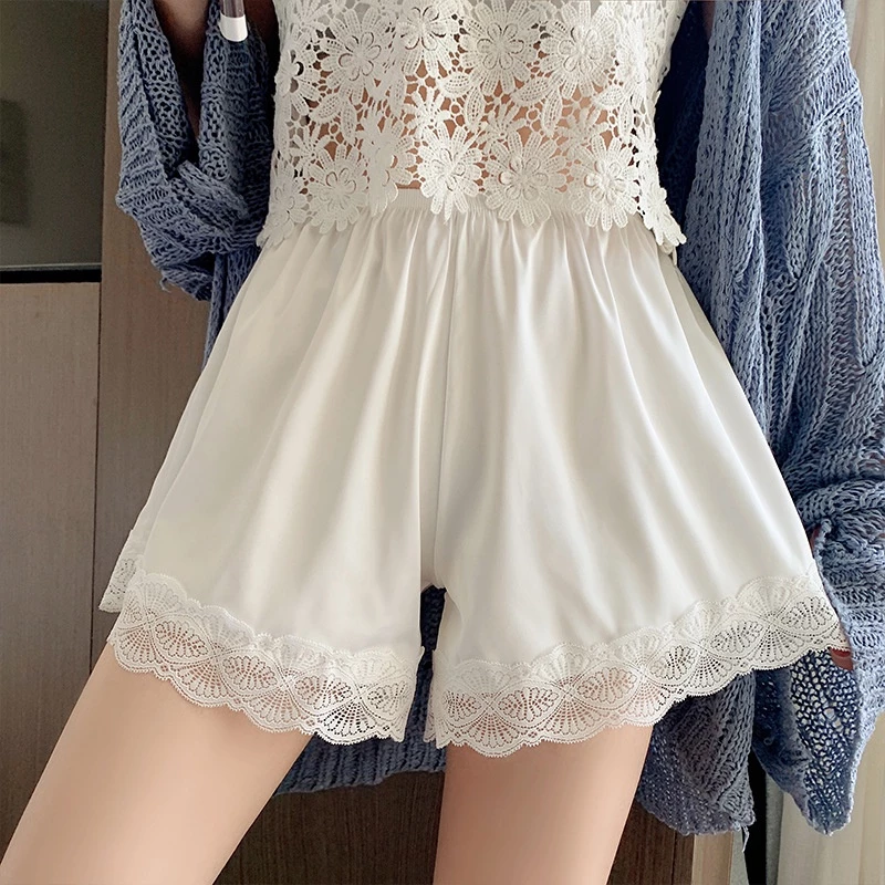 Quần mặc trong váy quần an toàn bảo hộ chất liệu Satin Phối Ren thời trang cho nữ
