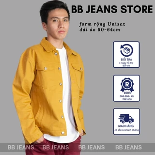 Áo khoác kaki nam màu vàng FORM RỘNG UNISEX BB JEANS - hàng cao cấp form đẹp size 40-72kg