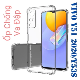 Ốp Lưng Vivo Y51 2020 / Y53s 4G Dẻo Trong Suốt Chống Va Đập Có Gù Bảo Vệ 4 Gốc Silicon Cao Cấp