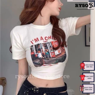 Áo croptop năng động cá tính chất vải borip dày dặn cao cấp hình in siêu chắc chắn áo croptop Ryso freesize dưới 55kg