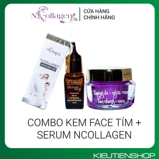 [MUA HÀNG TẶNG NGAY SON] COMBO KEM FACE TÍM + SERUM NCOLLAGEN - HÀNG CHÍNH HÃNG