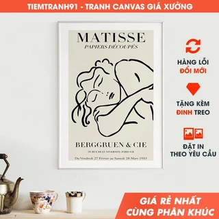 Tranh Canvas Cao Cấp  Tranh Matisse Sleeping Woman Print, Henri Matisse Art Exhibition Poster, French Wall Art