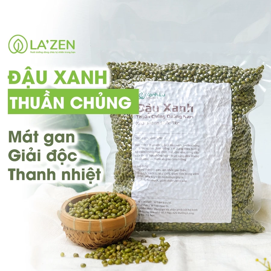 Hạt đậu xanh / đỗ xanh quê nguyên vỏ thuần chủng làm giá đỗ và sữa hạt La'zen