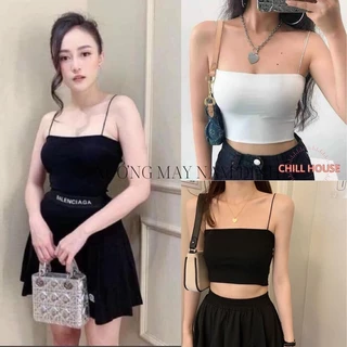 Áo 2 dây sợi bún mặc trong siêu mát mùa hè, áo dây croptop dáng ôm thon gọn, thời trang mùa hè đẹp