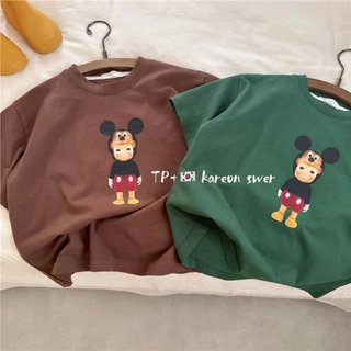 Áo Thun T-Shirt Tay Ngắn In Hình Chuột Mickey Thời Trang Hàn Quốc Dành Cho Trẻ Em