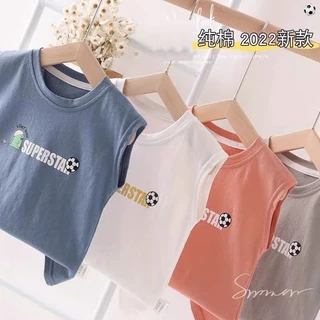 Áo ba lỗ bé trai bé gái, áo sát nách in hình QUẢ BÓNG chất cotton giấy thoáng mát - HADU KIDS 7-30kg