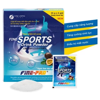 Bột pha Fine Sports Drink Powder (Nhật Bản) hương chanh dây bù điện giải cơ thể (5 gói x 25g)